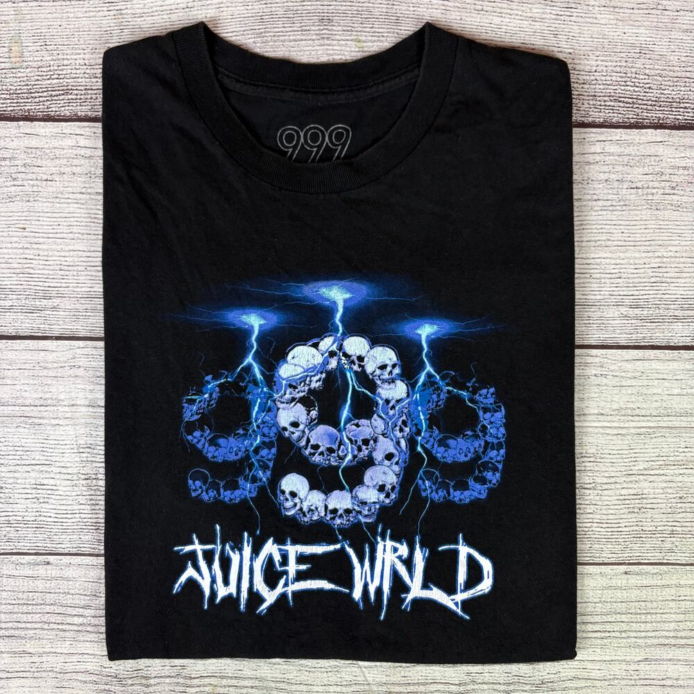 Juice Wrld 999 Club "Vanity" Skulls & Lightning T-shirt